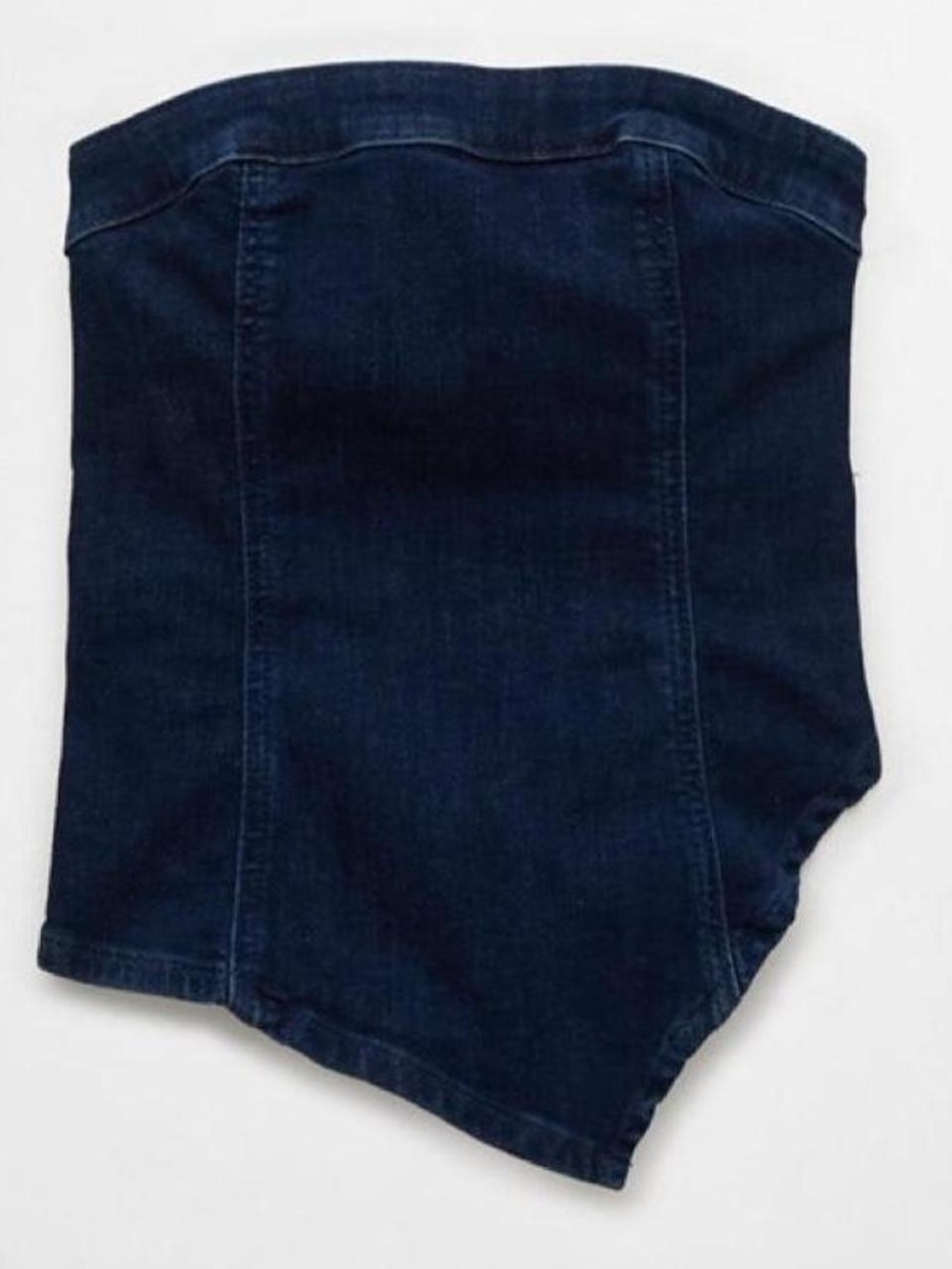 American Eagle Asymmetrical Denim Tube Top - Picture 4 of 5